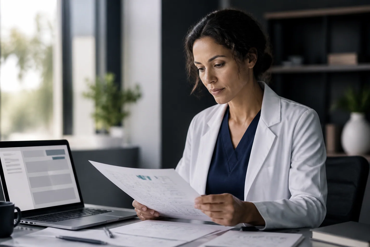 Healthcare professional reading updated OET 2026 guidance at a study desk