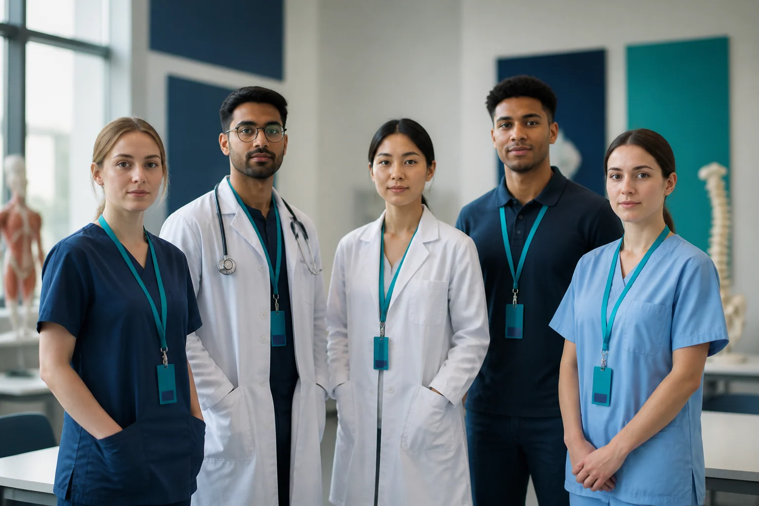 Twelve healthcare professionals representing all OET professions