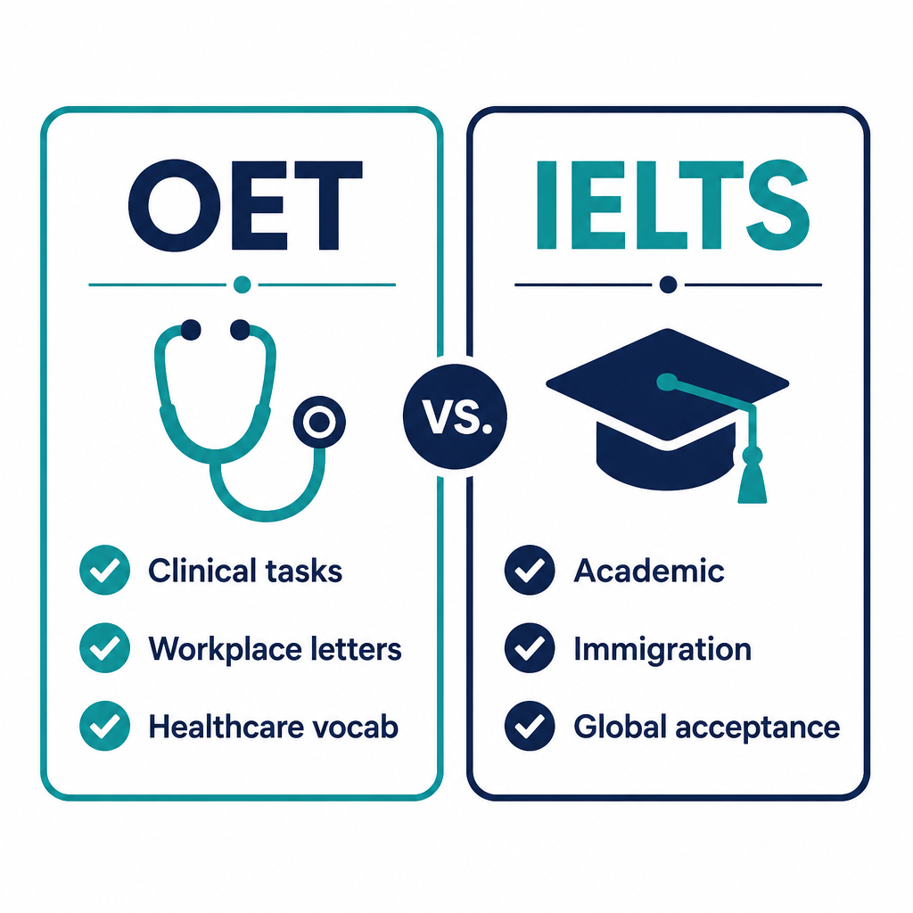 OET vs IELTS comparison for doctors