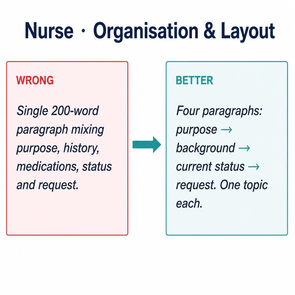 Common nurse Organisation mistakes with corrected examples